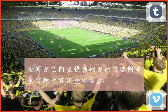 哈塞尔巴因克强调切尔西若选阿隆索需赋予其完全决策权